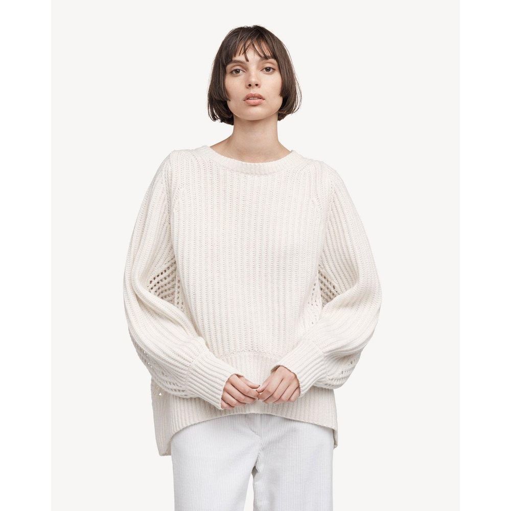 *flaw Rag & Bone Cashmere Athena Sweater Cream M - Picture 2 of 8